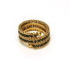 Wholesale Titanium Steel Ring With 18K Gold Inlaid Zircon And Diamond In Geometric High Sense Design For Women
