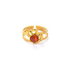 Wholesale Titanium Steel Ring With Multicolor Natural Stone Geometric Shape Niche Style Electroplated