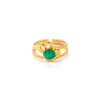 Wholesale Titanium Steel Ring With Multicolor Natural Stone Geometric Shape Niche Style Electroplated