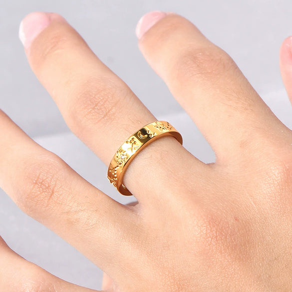 Wholesale Titanium Steel Ring With Ushape Pattern For Men And Women Electroplated Geometric Style