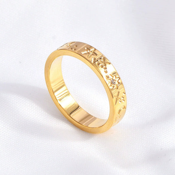 Wholesale Titanium Steel Ring With Ushape Pattern For Men And Women Electroplated Geometric Style