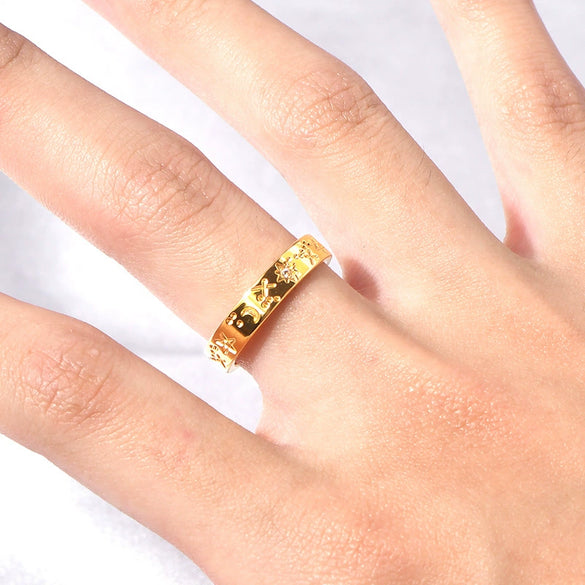 Wholesale Titanium Steel Ring With Ushape Pattern For Men And Women Electroplated Geometric Style