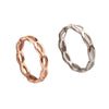 Wholesale Titanium Steel Rose Gold Hollow Wave Fashion Simple Couple Ring Electroplated