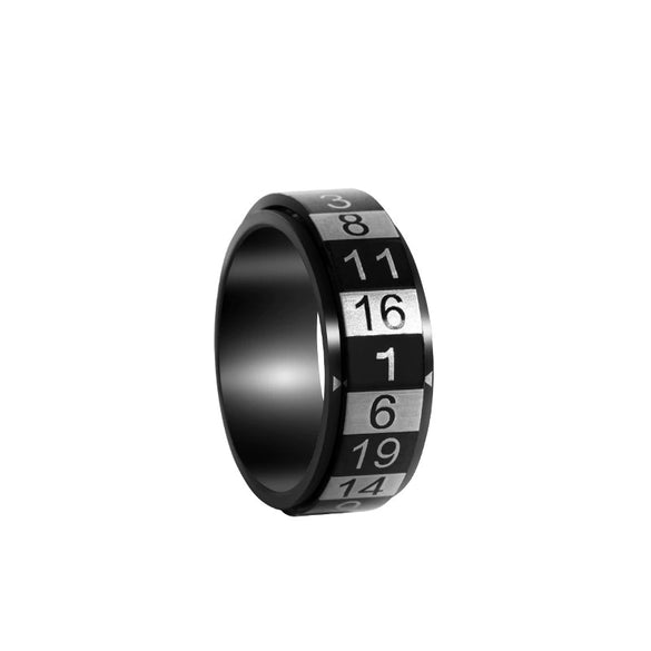Wholesale Titanium Steel Rotatable Ring With Letters Numbers For Men And Women Electroplated