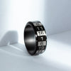 Wholesale Titanium Steel Rotatable Ring With Letters Numbers For Men And Women Electroplated