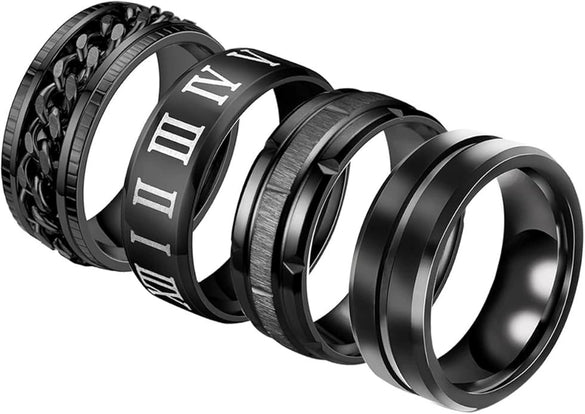 Wholesale Titanium Steel Rotating Decompression Ring With Dragon And Geometric Pattern For Men And Unisex