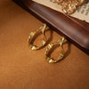 Wholesale Titanium Steel Round Wave Stud Earrings For Women Electroplated Simple Geometric Style