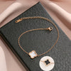 Wholesale Titanium Steel Simple Black Edge Doublesided Clover Anklet For Women Fashion Jewelry With Ochain Styling