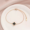 Wholesale Titanium Steel Simple Black Edge Doublesided Clover Anklet For Women Fashion Jewelry With Ochain Styling