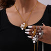 Wholesale 316L Stainless Steel Simple Geometric And Flower Pendant Twist Chain Necklace With Electroplating