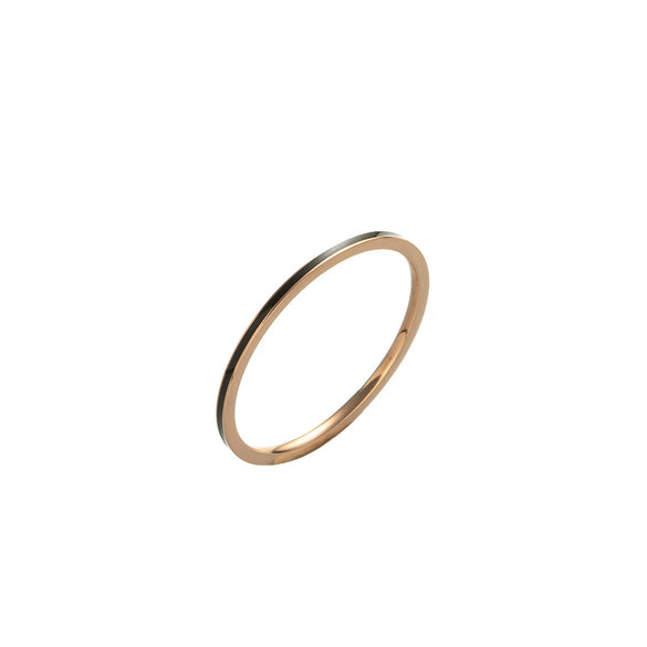 Wholesale Titanium Steel Simple Geometric Electroplating Ring For Women
