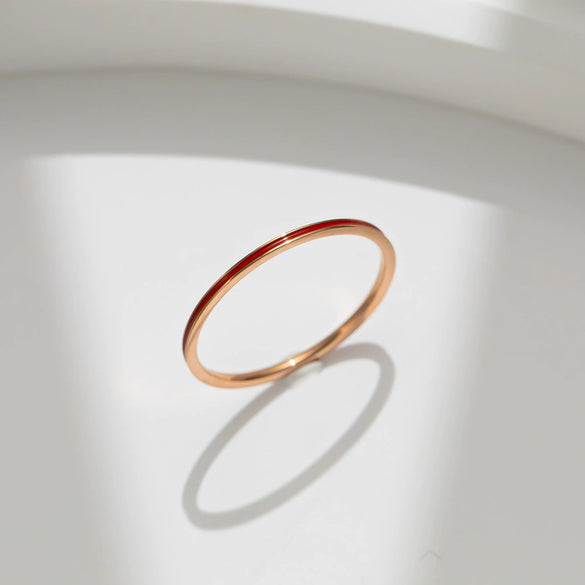 Wholesale Titanium Steel Simple Geometric Electroplating Ring For Women