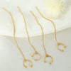 Wholesale 316L Stainless Steel Simple Geometric Ushape Electroplated Women's Twowear Long Tassel Ear Clip Earrings