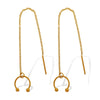 Wholesale 316L Stainless Steel Simple Geometric Ushape Electroplated Women's Twowear Long Tassel Ear Clip Earrings