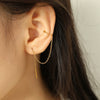 Wholesale 316L Stainless Steel Simple Geometric Ushape Electroplated Women's Twowear Long Tassel Ear Clip Earrings