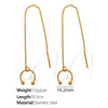 Wholesale 316L Stainless Steel Simple Geometric Ushape Electroplated Women's Twowear Long Tassel Ear Clip Earrings