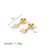 Wholesale Titanium Steel Simple Handmade Women's Earrings With Geometric And Ushape Pattern And Fourleaf Clover Design Do Not Fade