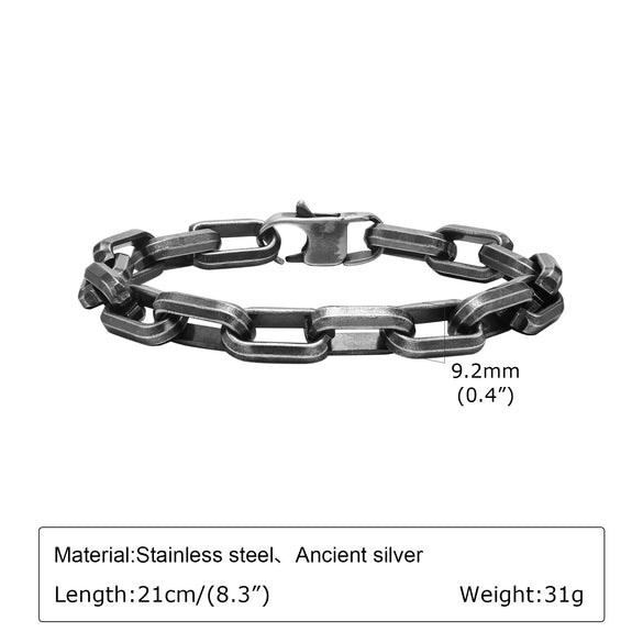 Wholesale Titanium Steel Simple Square Chain Bracelet With Electroplating Treatment