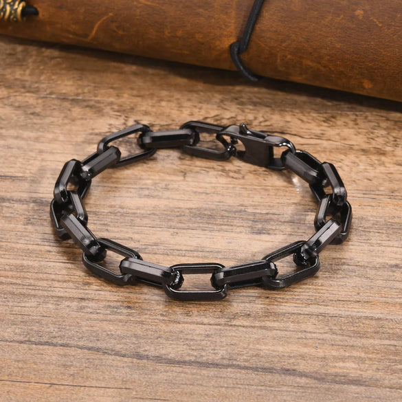 Wholesale Titanium Steel Simple Square Chain Bracelet With Electroplating Treatment