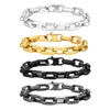 Wholesale Titanium Steel Simple Square Chain Bracelet With Electroplating Treatment