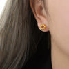 Wholesale 316L Stainless Steel Small Fresh Geometric Flower Shape Electroplated Women's Earrings