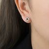 Wholesale 316L Stainless Steel Small Fresh Geometric Flower Shape Electroplated Women's Earrings