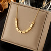 Wholesale Titanium Steel Small Square Lucky Ball Necklace With Electroplating Retro Ins Cold Style For Women