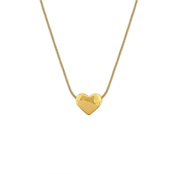 Wholesale Titanium Steel Snake Bone Chain Heart Furnace Real Gold Plated Necklace With Geometric Pattern For Women And Men