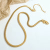 Wholesale 316L Stainless Steel Snake Bone Chain Necklace With Geometric Pattern And Gold Plated Electroplating For Women