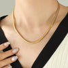 Wholesale 316L Stainless Steel Snake Bone Chain Necklace With Geometric Pattern And Gold Plated Electroplating For Women