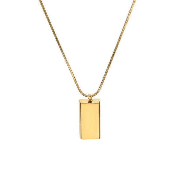 Wholesale Titanium Steel Snake Bone Chain Necklace With Geometric Pendant For Women