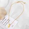 Wholesale Titanium Steel Snake Bone Chain Necklace With Geometric Pendant For Women