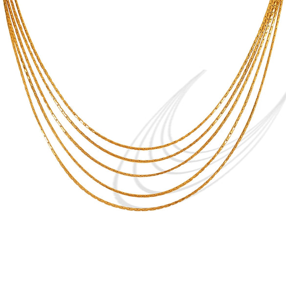 Wholesale 316L Stainless Steel Snake Bone Chain Necklace With Geometric Ushape Design And Electroplating