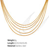 Wholesale 316L Stainless Steel Snake Bone Chain Necklace With Geometric Ushape Design And Electroplating