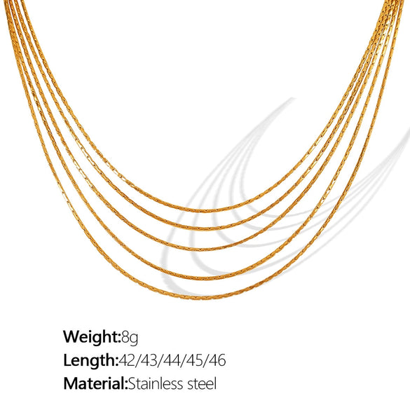 Wholesale 316L Stainless Steel Snake Bone Chain Necklace With Geometric Ushape Design And Electroplating