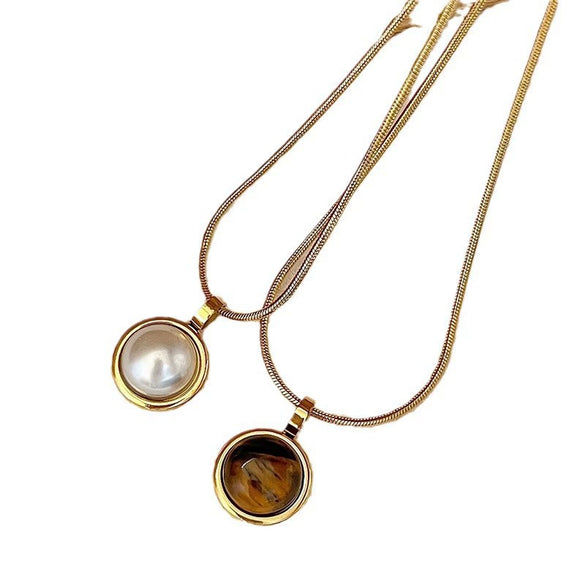 Wholesale Titanium Steel Snake Bone Necklace Geometric U Shape Retro Light Luxury Electroplated