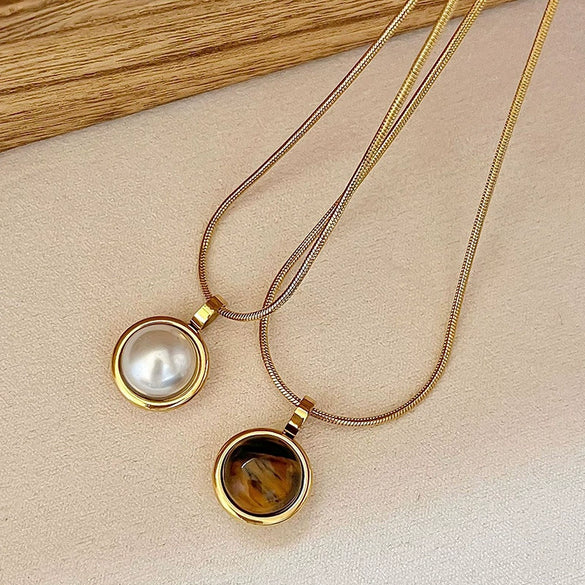 Wholesale Titanium Steel Snake Bone Necklace Geometric U Shape Retro Light Luxury Electroplated