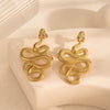 Wholesale Titanium Steel Snake Shaped Exaggerated Retro Earrings With Animal Pattern And Electroplating