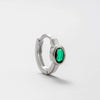 Wholesale Titanium Steel Snake Zodiac Ear Nail With Green Zircon For Women