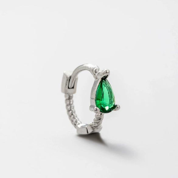 Wholesale Titanium Steel Snake Zodiac Ear Nail With Green Zircon For Women