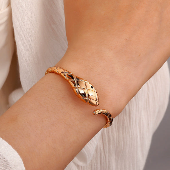 Wholesale Titanium Steel Snakeshaped Bracelet With Animal Pattern And Electroplating For Women In Ins Style
