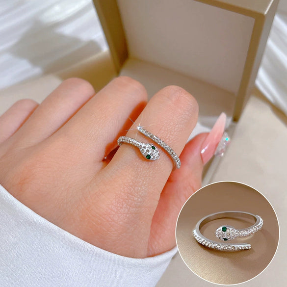Wholesale Titanium Steel Snakeshaped Crownpatterned Polished Unisex Ring