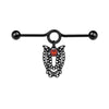 Wholesale Titanium Steel Specialshaped Bar Chain Pendant Earrings Geometric Heart Bow Tie Star Shape Electroplating Unisex Hiphop Piercing Ear Bridge