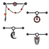 Wholesale Titanium Steel Specialshaped Bar Chain Pendant Earrings Geometric Heart Bow Tie Star Shape Electroplating Unisex Hiphop Piercing Ear Bridge