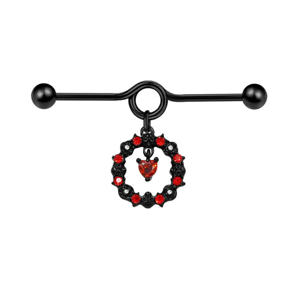 Wholesale Titanium Steel Specialshaped Bar Chain Pendant Earrings Geometric Heart Bow Tie Star Shape Electroplating Unisex Hiphop Piercing Ear Bridge