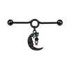 Wholesale Titanium Steel Specialshaped Bar Chain Pendant Earrings Geometric Heart Bow Tie Star Shape Electroplating Unisex Hiphop Piercing Ear Bridge