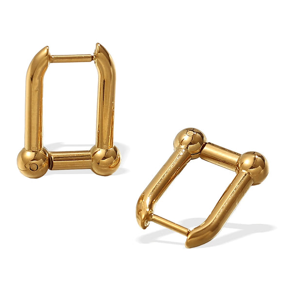 Wholesale 316L Stainless Steel Square Geometric Electroplated Fashion Women's Earrings