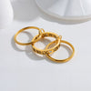 Wholesale Titanium Steel Stacking Rings Geometric Style Electroplated Hand Jewelry