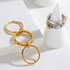 Wholesale Titanium Steel Stacking Rings Geometric Style Electroplated Hand Jewelry