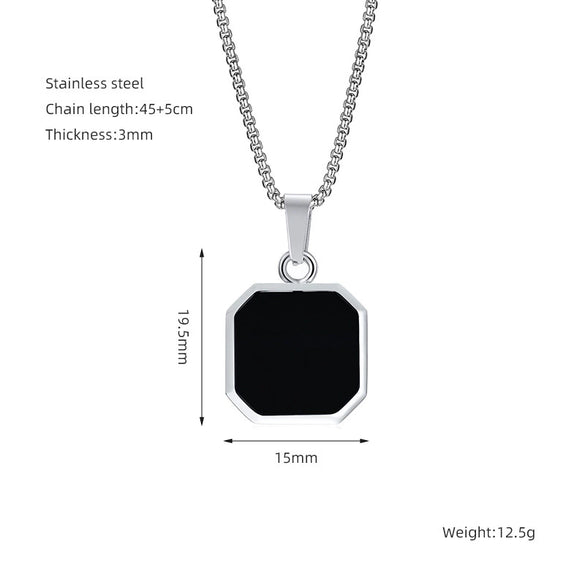 Wholesale Titanium Steel 316L Stainless Steel Geometric Pendant Necklace For Women Light Luxury With Natural Gold Sand